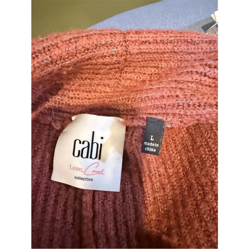 CAbi Rust Open-Front Ribbed Shrug - Picture 6 of 8